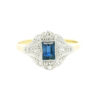 18ct gold diamond and sapphire Art Deco cluster Ring