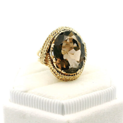 Vintage 9ct Gold Smoky Quartz Cocktail Ring