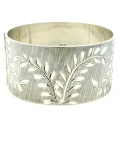 Vintage Silver Leaf Cuff Bangle dated 1976