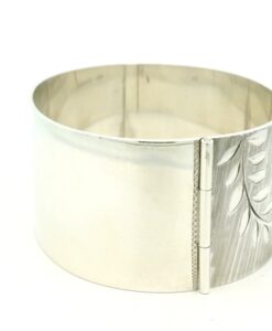 Vintage Silver Leaf Cuff Bangle dated 1976
