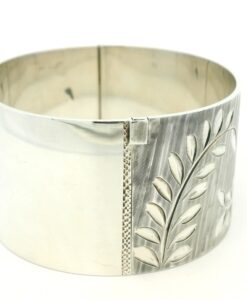 Vintage Silver Leaf Cuff Bangle dated 1976