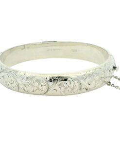 Vintage Sterling Silver Engraved Bangle