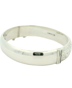Vintage Sterling Silver Engraved Bangle