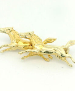 Vintage 9ct Gold Horse Brooch dated 1980