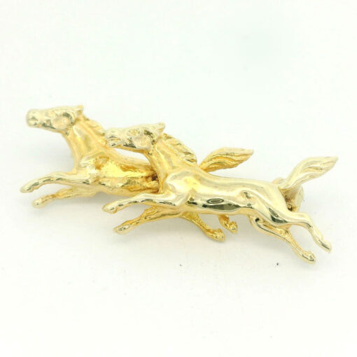 Vintage 9ct Gold Horse Brooch dated 1980