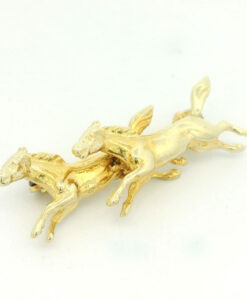 Vintage 9ct Gold Horse Brooch dated 1980