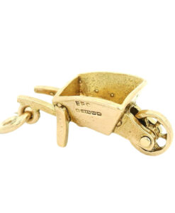 Vintage 9ct Gold Moving Wheel Barrow Charm
