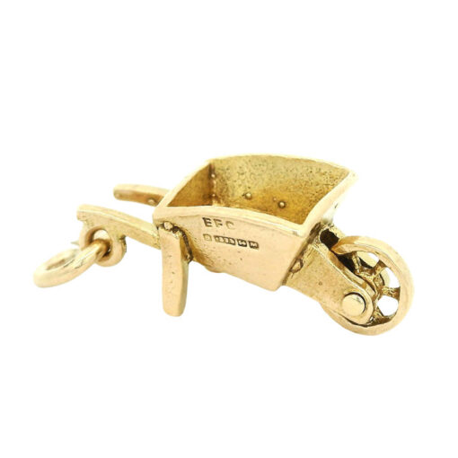 Vintage 9ct Gold Moving Wheel Barrow Charm