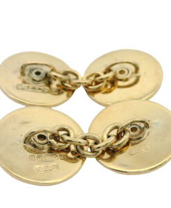 Elegant 9ct Gold Ruby Target Cufflinks dated 1986