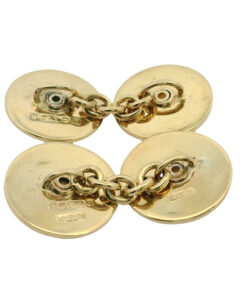 Elegant 9ct Gold Ruby Target Cufflinks dated 1986