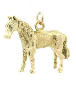 Vintage 9ct Gold Solid Horse Charm dated 1965