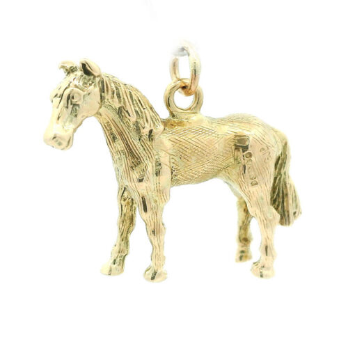 Vintage 9ct Gold Solid Horse Charm dated 1965