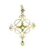 Antique 9ct Gold Peridot and Pearl Pendant