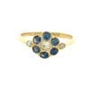 18ct Gold Diamond and Sapphire Cluster Ring