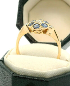 18ct Gold Diamond and Sapphire Cluster Ring