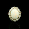 Vintage Gold Diamond and Opal Cluster Ring