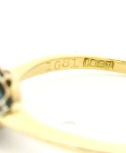 18ct Gold Diamond and Sapphire Cluster Ring c1900