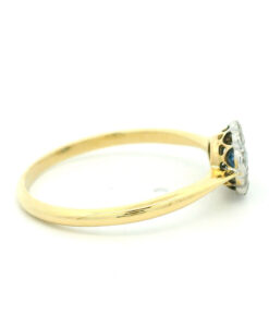 18ct Gold Diamond and Sapphire Cluster Ring c1900