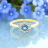 18ct Gold Diamond and Sapphire Cluster Ring c1900
