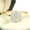 Antique 18ct Gold & Platinum Diamond Daisy Ring