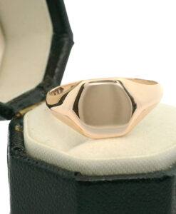 Antique 9ct Rose Gold Hexagonal Signet Ring