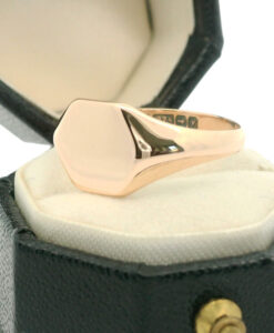Antique 9ct Rose Gold Hexagonal Signet Ring