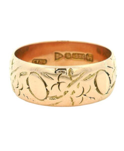 Antique 9ct Rose Gold Wedding Ring Chester 1919