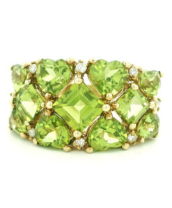 9ct Gold Diamond and Peridot Ring