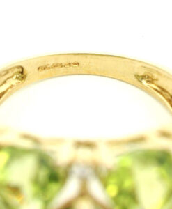 9ct Gold Diamond and Peridot Cluster Ring
