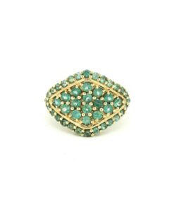 9ct Yellow Gold Alexanderite Cluster Ring