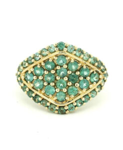 9ct Yellow Gold Alexanderite Cluster Ring