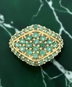 9ct Yellow Gold Alexanderite Cluster Ring