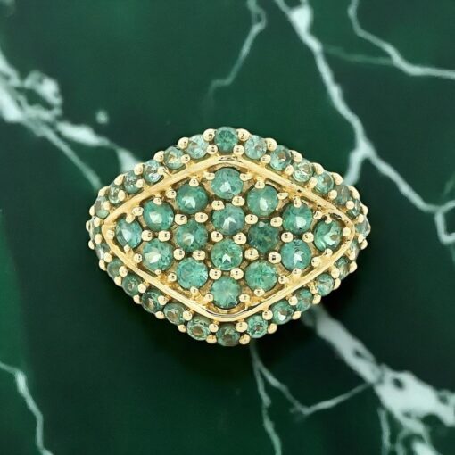 9ct Yellow Gold Alexanderite Cluster Ring