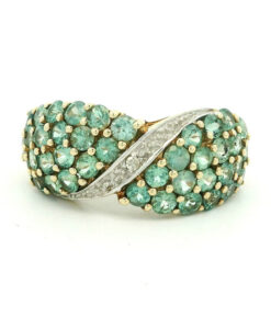 9ct Gold Alexanderite and Diamond Cluster Ring