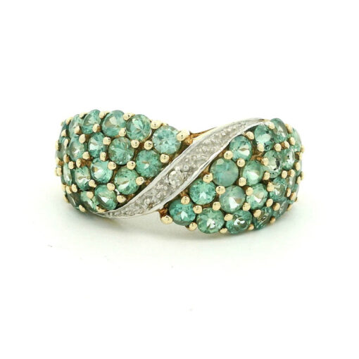 9ct Gold Alexanderite and Diamond Cluster Ring