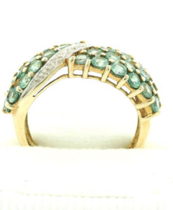 9ct Gold Alexanderite and Diamond Cluster Ring
