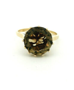 Vintage 9ct Gold Smokey Quartz Ring dated 1971