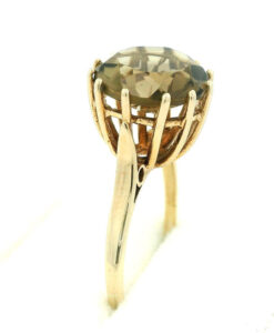 Vintage 9ct Gold Smokey Quartz Ring dated 1971