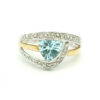 9ct Gold Diamond and Aquamarine Ring