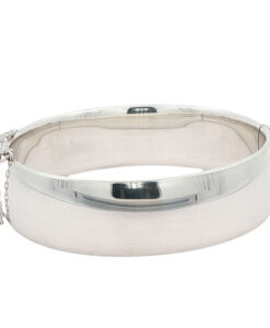 Vintage Sterling Silver Half Engraved Bangle