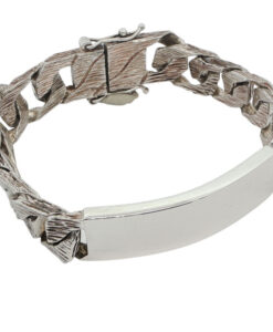 Vintage Sterling Silver Gents ID Curb Bracelet