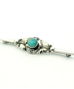 Georg Jensen Sterling Silver Turquoise Brooch #224B