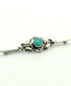 Georg Jensen Sterling Silver Turquoise Brooch #224B
