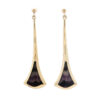 9ct Yellow Gold Blue John Drop Earrings