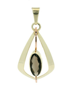Vintage 9ct Gold Smokey Quartz Pendant
