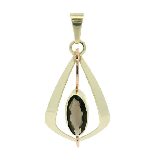 Vintage 9ct Gold Smokey Quartz Pendant