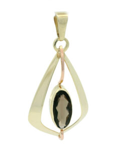 Vintage 9ct Gold Smokey Quartz Pendant