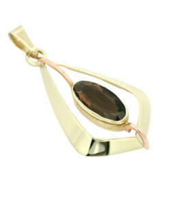 Vintage 9ct Gold Smokey Quartz Pendant