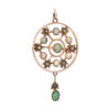 Antique 9ct Rose Gold Opal and Pearl Pendant