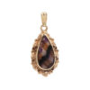 Vintage 9ct Gold Blue John Pendant dated 1979